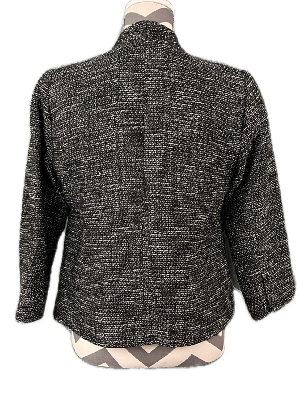 Eileen Fisher Tweed Leather Trim Jacket – Size XS - Picture 5 of 11